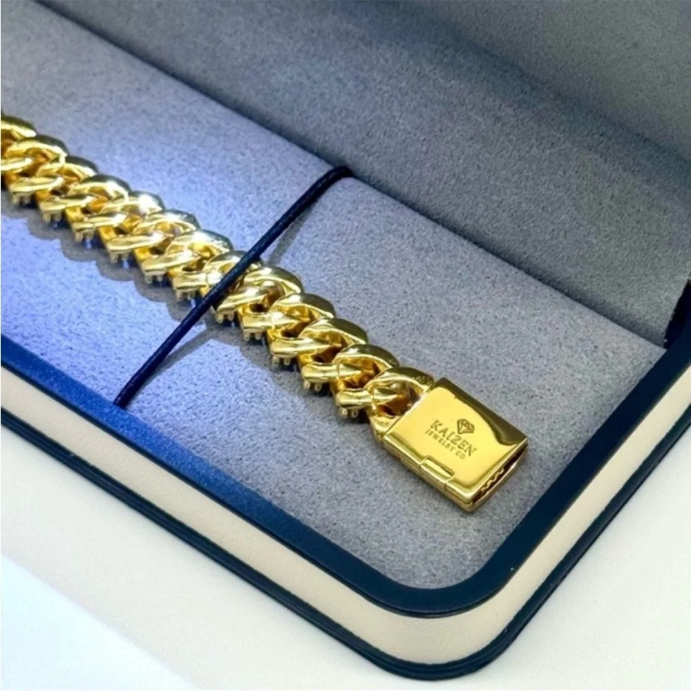 18k Gold Plated, 9.90CTW Moissanite Miami Cuban Bracelet